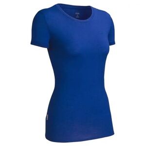 NWT Icebreaker Women's Tech T Lite‎ Short Sleeve Merino Top UPF30+ Cobalt Small